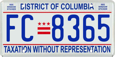 DC license plate FC8365