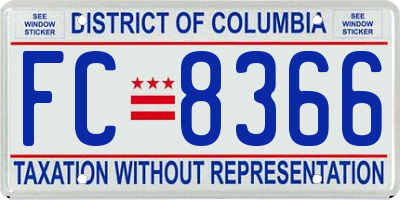 DC license plate FC8366