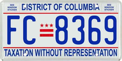 DC license plate FC8369