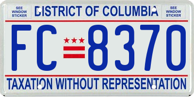 DC license plate FC8370