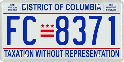 DC license plate FC8371