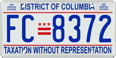 DC license plate FC8372