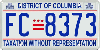 DC license plate FC8373