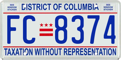 DC license plate FC8374