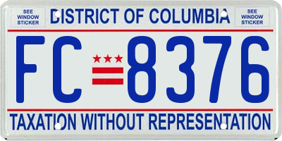 DC license plate FC8376