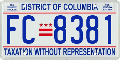 DC license plate FC8381