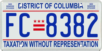 DC license plate FC8382