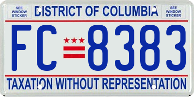 DC license plate FC8383