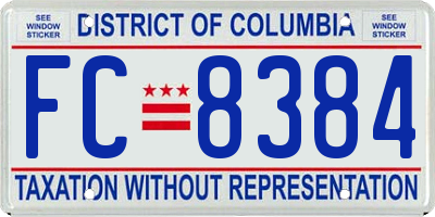 DC license plate FC8384