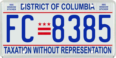 DC license plate FC8385