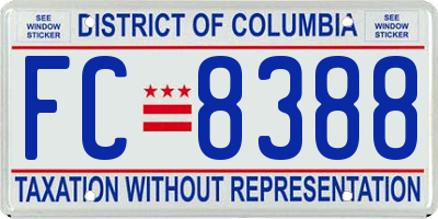 DC license plate FC8388