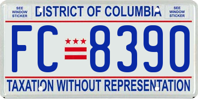 DC license plate FC8390