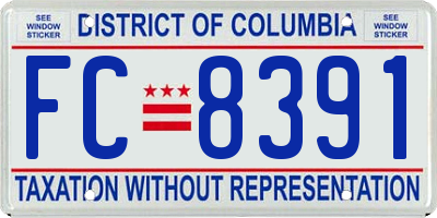 DC license plate FC8391