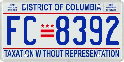 DC license plate FC8392