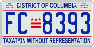 DC license plate FC8393