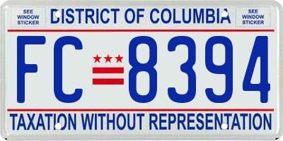 DC license plate FC8394