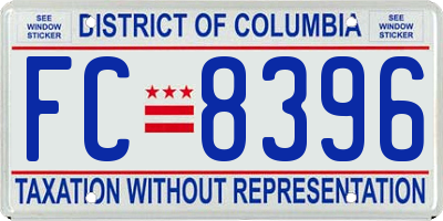 DC license plate FC8396