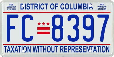 DC license plate FC8397