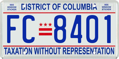 DC license plate FC8401