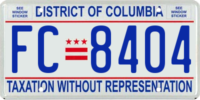 DC license plate FC8404