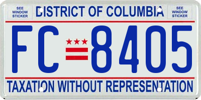 DC license plate FC8405