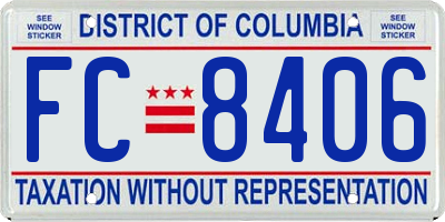 DC license plate FC8406