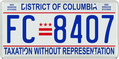 DC license plate FC8407