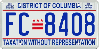 DC license plate FC8408