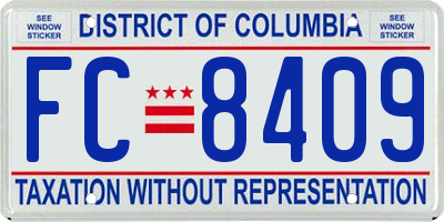 DC license plate FC8409