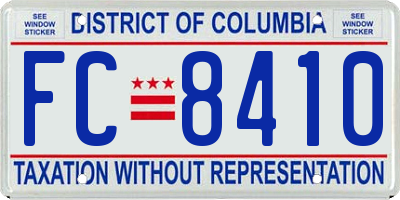 DC license plate FC8410