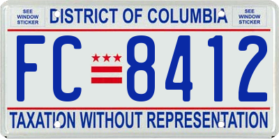 DC license plate FC8412