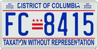 DC license plate FC8415