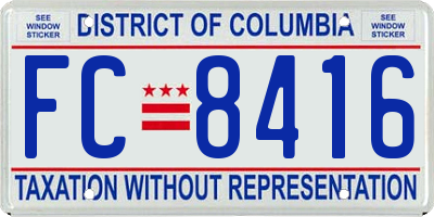 DC license plate FC8416