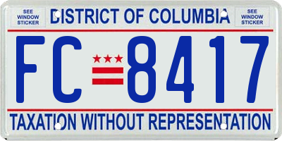 DC license plate FC8417