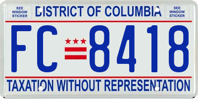 DC license plate FC8418