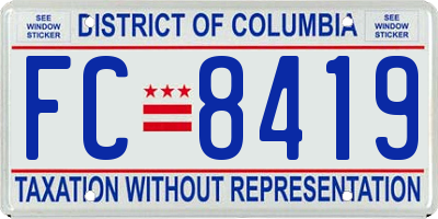 DC license plate FC8419