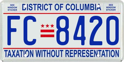 DC license plate FC8420