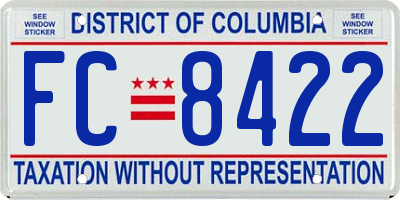 DC license plate FC8422