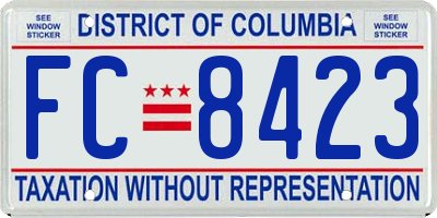 DC license plate FC8423