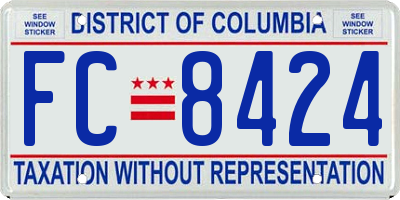 DC license plate FC8424