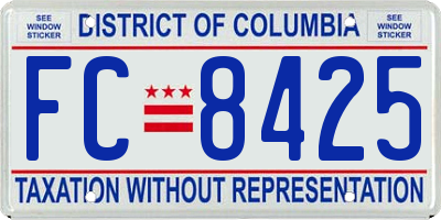 DC license plate FC8425