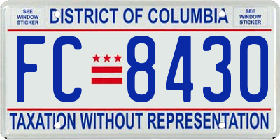 DC license plate FC8430