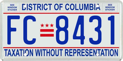 DC license plate FC8431