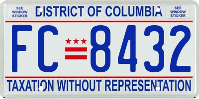 DC license plate FC8432