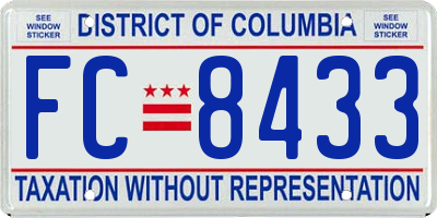 DC license plate FC8433