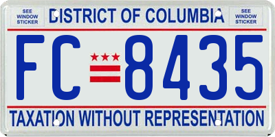 DC license plate FC8435