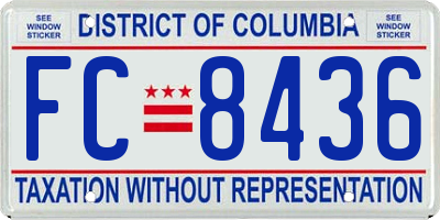 DC license plate FC8436