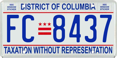 DC license plate FC8437