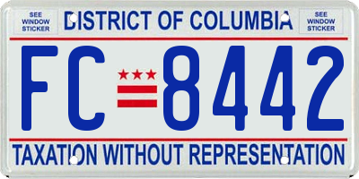 DC license plate FC8442