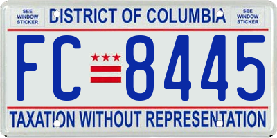 DC license plate FC8445